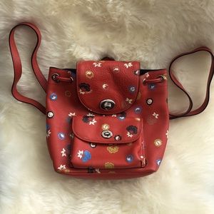 Coach mini leather backpack